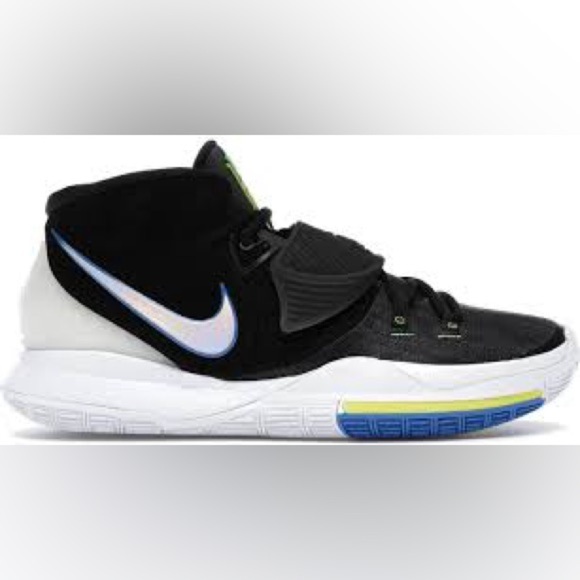 Nike Kyrie 6 sneakers black white iridescent mens size 9.5 athletic activewear - Picture 1 of 13